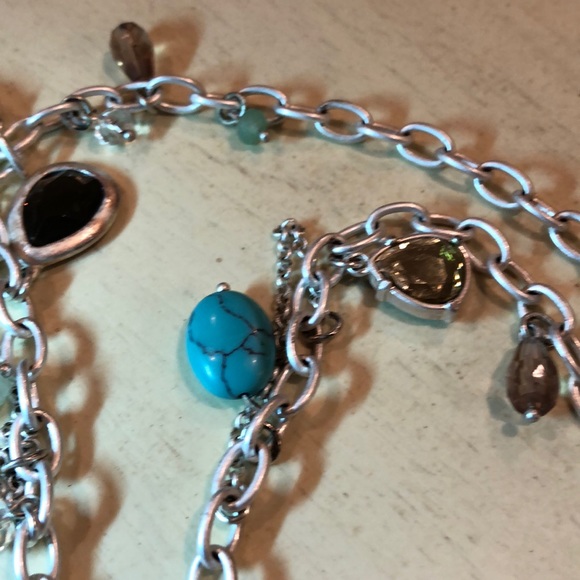 Lia sophia long silver multicolor necklace EUC - Picture 5 of 9